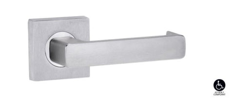 Lockwood Symphony 76 Lever On Square Rose Full Set Satin Chrome 1420/1421/76SC - primehardware