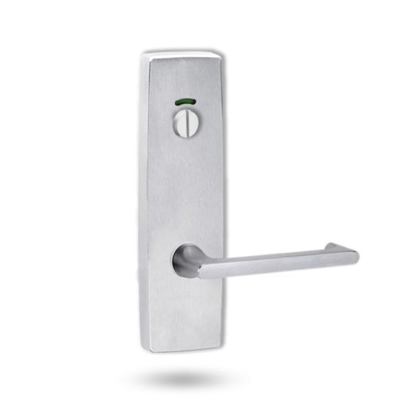 Lockwood 1814 Square End Plate With Privacy Indicator Emergency Turn & 118 Lever Satin Chrome 1814/118SC - primehardware