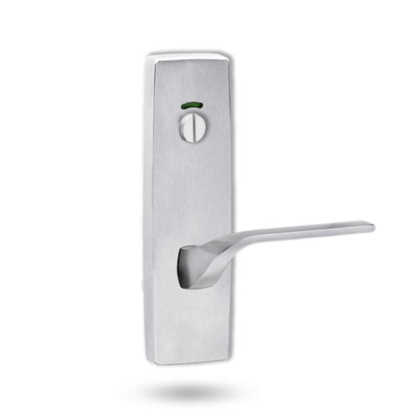 Lockwood 1814 Square End Plate With Privacy Indicator Emergency Turn & 122 LH Lever Satin Chrome 1814/122LSC - primehardware