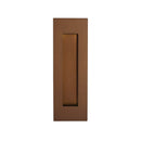Rectangular brown door handle on a white background
