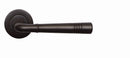 Dark bronze door handle on a white background