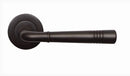 Black door handle on a white background