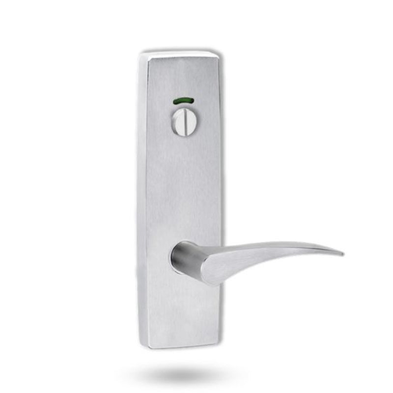 Lockwood 1814 Square End Plate With Privacy Indicator Emergency Turn & 153 LH Lever Satin Chrome 1814/153LSC