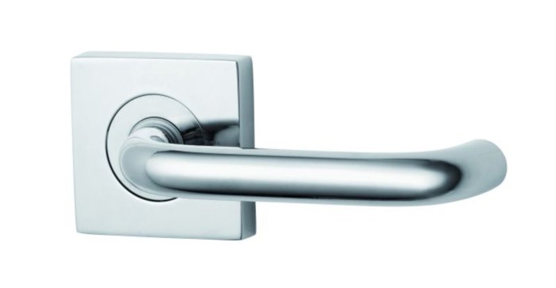 Lockwood Symphony 70 Lever On Square Rose Int Half Set Satin Chrome 1421/70SC