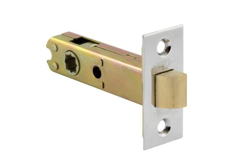 Lockwood 5200 Series 60mm Passage Latch Square End Face Plate and D Strike Chrome Plate   5260/1SFDCP
