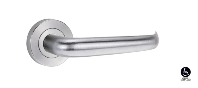 Lockwood Symphony 41 Lever On Ext Round Rose Fixed Half Set LH Satin Chrome 1224/41LSC - primehardware