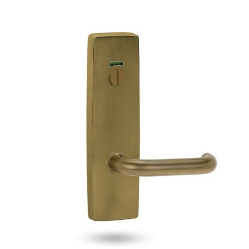 Lockwood 1814 Square End Plate With Privacy Indicator Emergency Turn & 70 Lever Aged Brass 1814/70AG