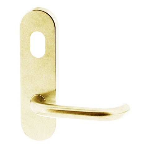Lockwood 2808 Round End Plate With Cylinder Hole & Fixed 70 Lever Satin Brass Unlacquered 2808/70SBU - primehardware