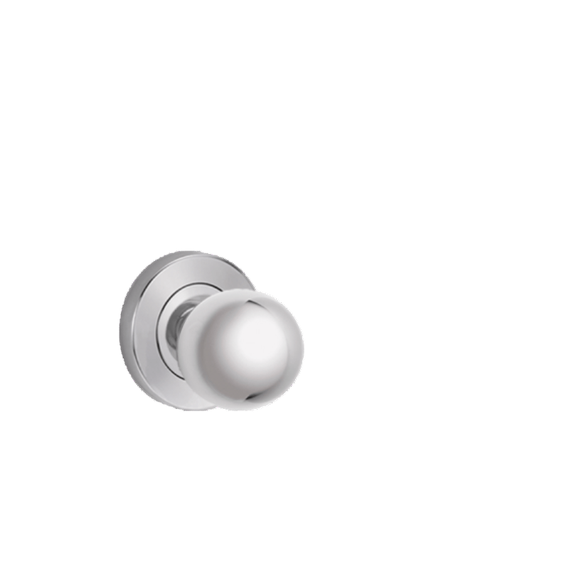 Lockwood Symphony 20 Knob On Round Rose Full Set Satin Chrome  1220/1221/20SC