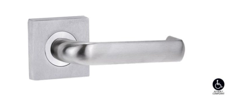Lockwood Symphony 77 Lever On Square Rose Full Set Satin Chrome 1420/1421/77SC - primehardware