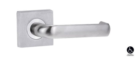 Lockwood Symphony 77 Lever On Square Rose Full Set Satin Chrome 1420/1421/77SC - primehardware