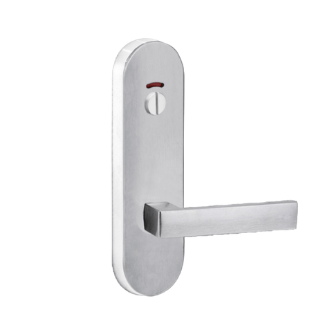 Lockwood 2814 Round End Plate With Privacy Indicator Emergency Turn & 101 Lever Satin Chrome 2814/101SC - primehardware