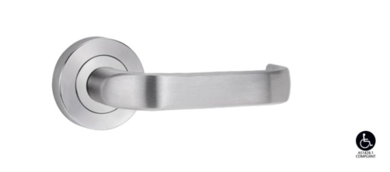 Lockwood Symphony 74 Lever On Round Rose Full Set Satin Chrome 1220/1221/74SC - primehardware