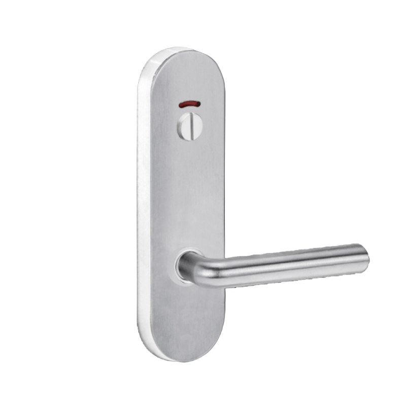 Lockwood 2814 Round End Plate With Privacy Indicator Emergency Turn & 104 Lever Satin Chrome 2814/104SC - primehardware