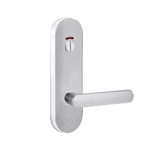 Lockwood 2814 Round End Plate With Privacy Indicator Emergency Turn & 106 Lever Satin Chrome 2814/106SC - primehardware