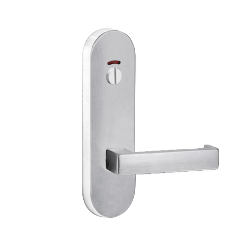 Lockwood 2814 Round End Plate With Privacy Indicator Emergency Turn & 111 Lever Satin Chrome 2814/111SC - primehardware