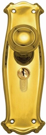 Superior Brass Knob Lock CC 47.6mm Polished Brass 190x60mm (Pair)