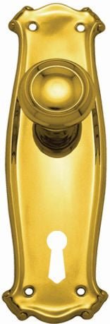 Superior Brass Knob Lock CC 57mm Polished Brass 190x60mm (Pair)