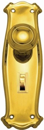 Superior Brass Knob Lock Privacy Polished Brass 190x60mm (Pair)