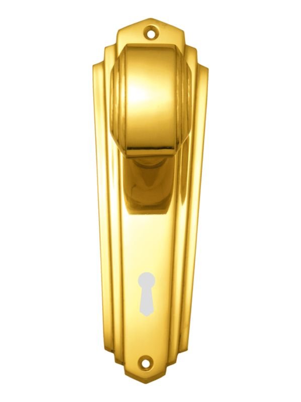 Superior Brass Knob Lock (CC 57mm) PB 203x63mm ONLY LEVER SET - primehardware