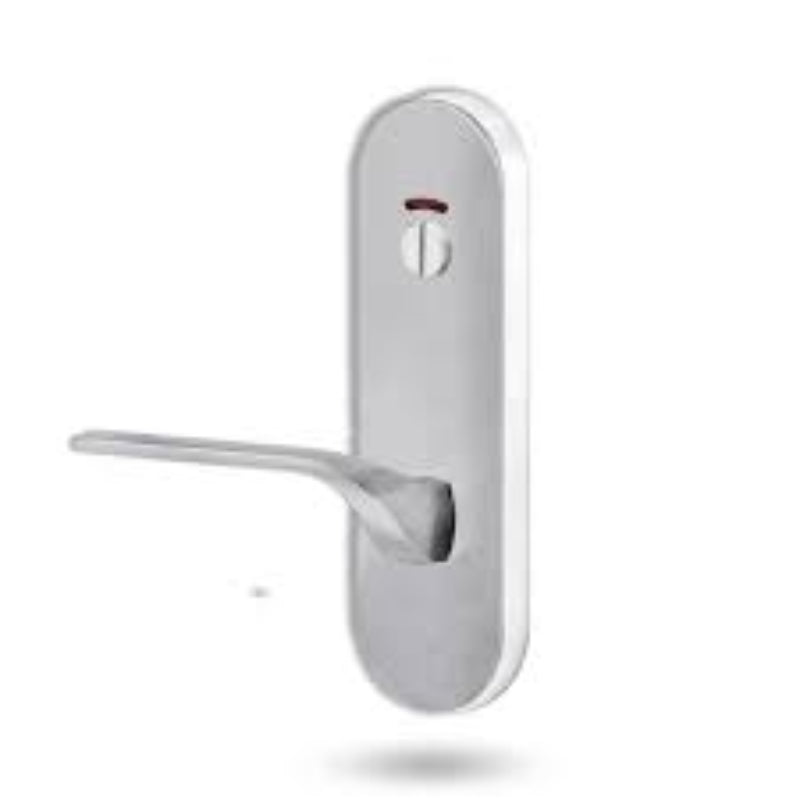 Lockwood 2814 Round End Plate With Privacy Indicator Emergency Turn & 122 LH Lever Polyester Powdercoat 2814/122LPC - primehardware