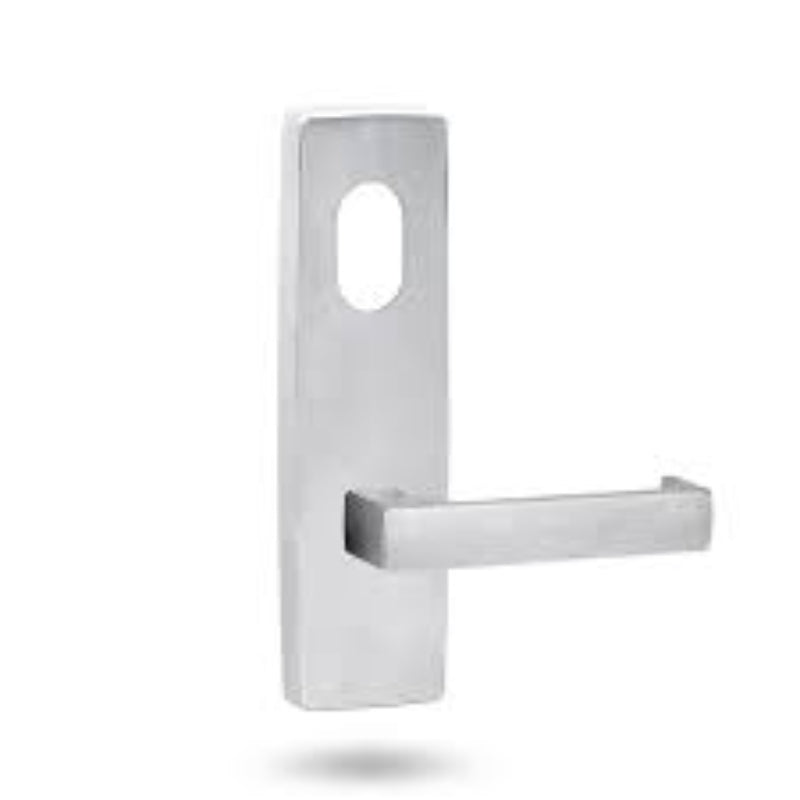 Lockwood 1820 Exterior Square End Plate with Cylinder Hole, LED Indicator & 112 Lever Satin Chrome 1820/112SC