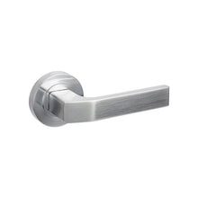Zanda Qube Lever Handle, Satin Chrome, 55mm Round Rose, Square Profile