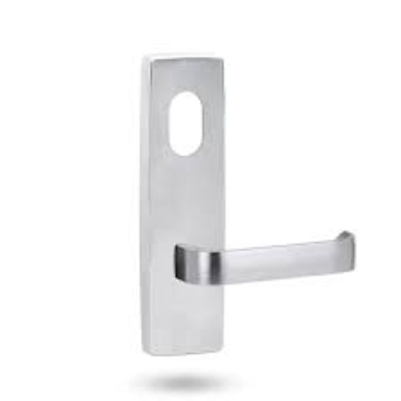 Lockwood 1820 Exterior Square End Plate with Cylinder Hole, LED Indicator & 131 Lever Satin Chrome 1820/131SC