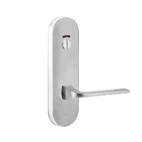 Lockwood 2814 Round End Plate With Privacy Indicator Emergency Turn & 123 Lever Satin Chrome 2814/123SC - primehardware