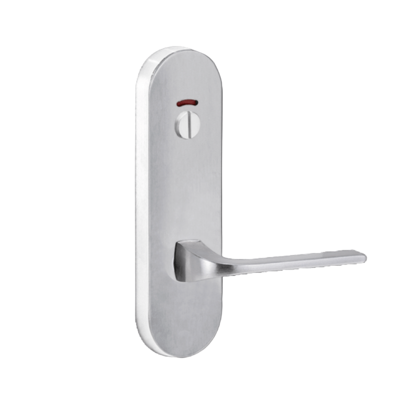Lockwood 2814 Round End Plate With Privacy Indicator Emergency Turn & 123 Lever Satin Chrome 2814/123SC - primehardware
