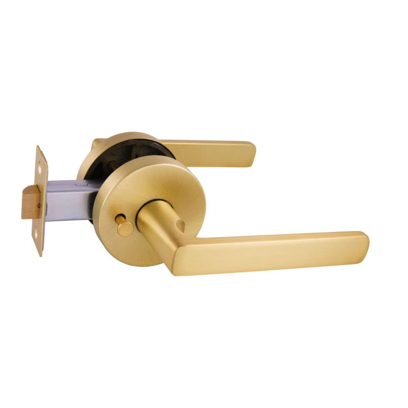 Gainsborough Avant QuickFix Rivera Privacy Lever Set with Latch Satin Brass