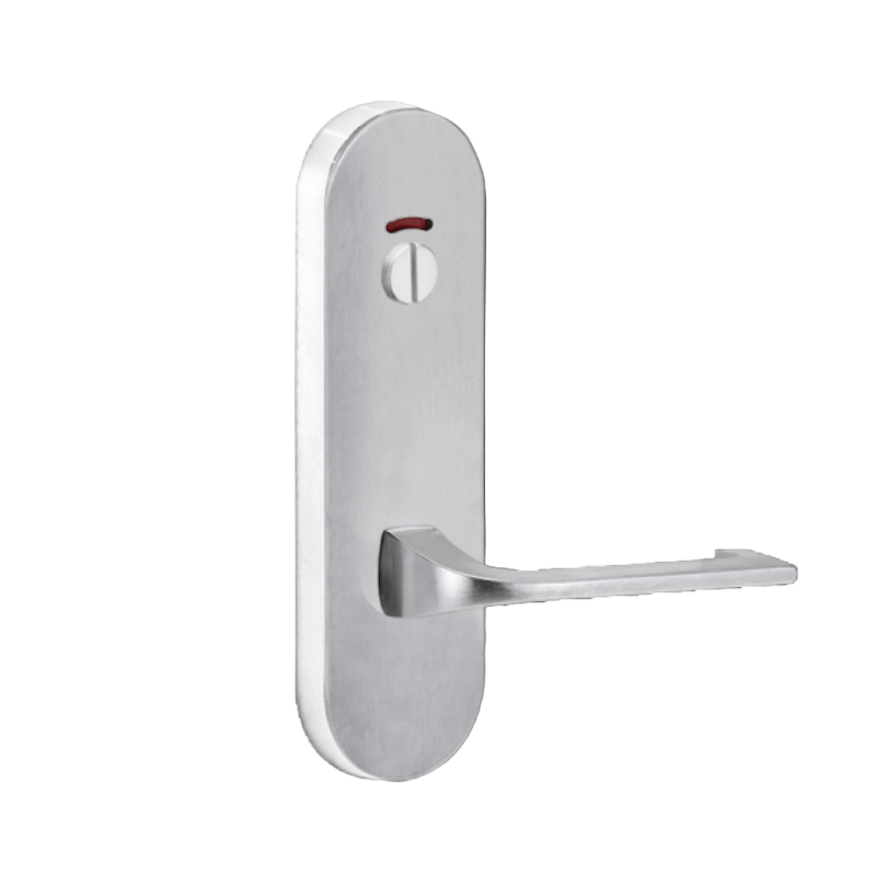 Lockwood 2814 Round End Plate With Privacy Indicator Emergency Turn & 124 Lever Satin Chrome 2814/124SC - primehardware
