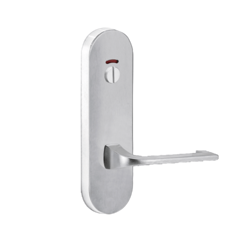 Lockwood 2814 Round End Plate With Privacy Indicator Emergency Turn & 124 Lever Satin Chrome 2814/124SC - primehardware