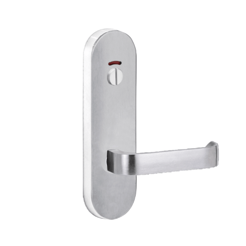 Lockwood 2814 Round End Plate With Privacy Indicator Emergency Turn & 131 Lever Satin Chrome 2814/131SC - primehardware