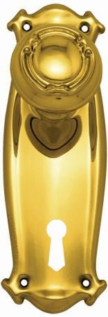 Superior Brass Scroll Knob Lock C/c 57mm Polished Brass 255x75mm (Pair) Only Lever Set