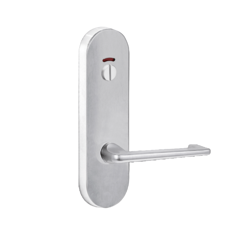 Lockwood 2814 Round End Plate With Privacy Indicator Emergency Turn & 132 Lever Satin Chrome 2814/132SC - primehardware