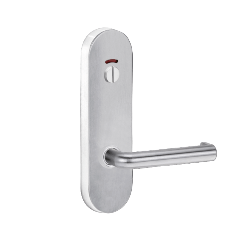 Lockwood 2814 Round End Plate With Privacy Indicator Emergency Turn & 144 Lever Satin Chrome 2814/144SC - primehardware