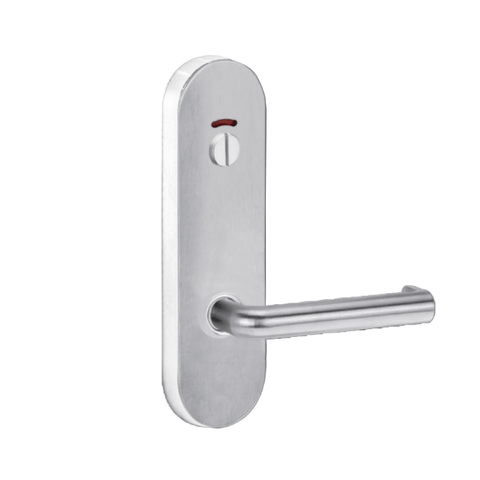 Lockwood 2814 Round End Plate With Privacy Indicator Emergency Turn & 144 Lever Satin Chrome 2814/144SC - primehardware