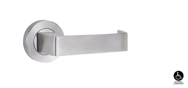 Lockwood Symphony 90 Lever On Round Rose Full Set Satin Chrome 1220/1221/90SC - primehardware