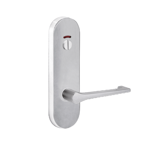 Lockwood 2814 Round End Plate With Privacy Indicator Emergency Turn & 145 Lever Satin Chrome 2814/145SC - primehardware