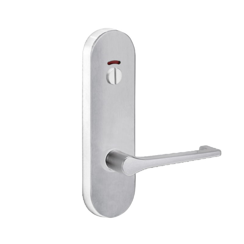 Lockwood 2814 Round End Plate With Privacy Indicator Emergency Turn & 145 Lever Satin Chrome 2814/145SC - primehardware