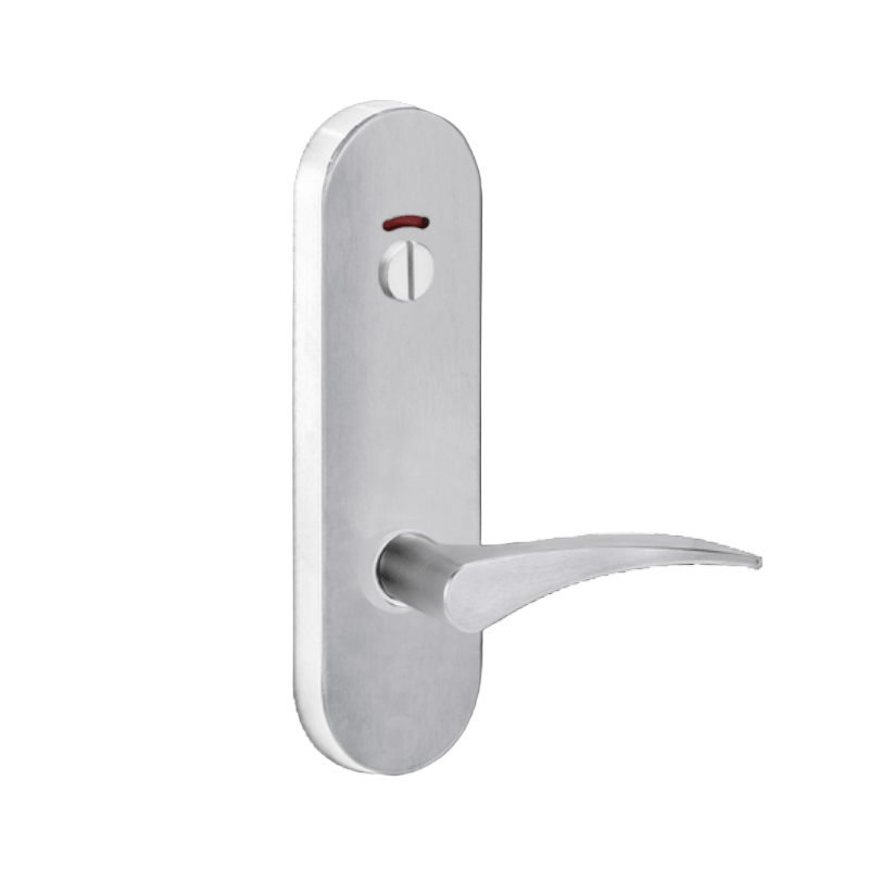 Lockwood 2814 Round End Plate With Privacy Indicator Emergency Turn & 153 LH Lever Satin Chrome 2814/153LSC - primehardware