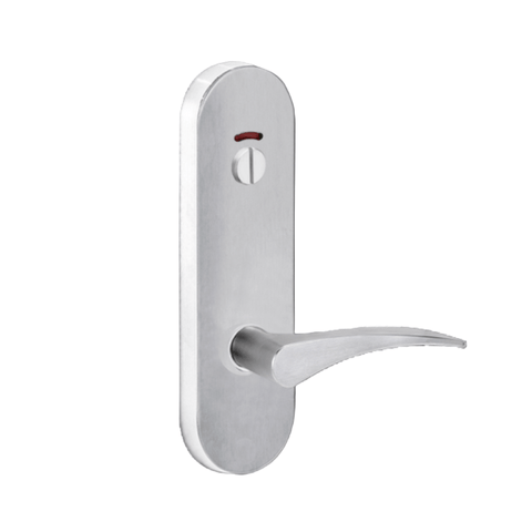 Lockwood 2814 Round End Plate With Privacy Indicator Emergency Turn & 153 LH Lever Satin Chrome 2814/153LSC - primehardware