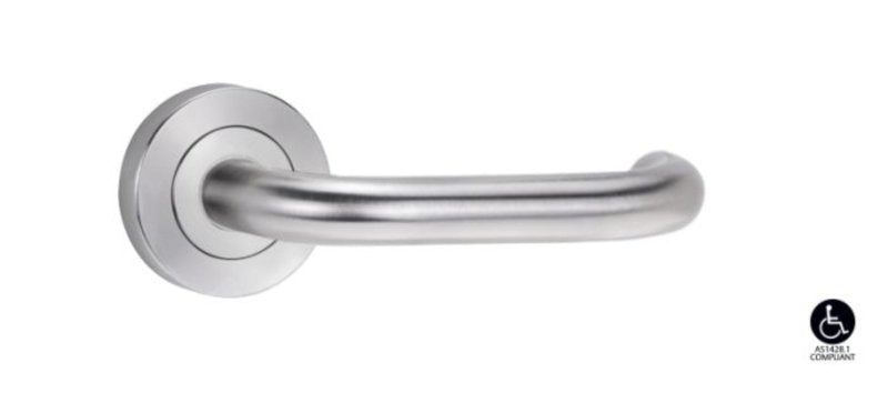 Lockwood Symphony 70 Lever On Round Rose Full Set Satin Chrome 1220/1221/70SC - primehardware