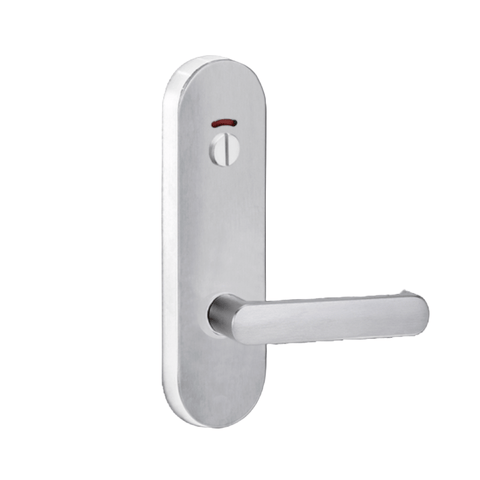 Lockwood 2814 Round End Plate With Privacy Indicator Emergency Turn & 166 Lever Satin Chrome 2814/166SC - primehardware