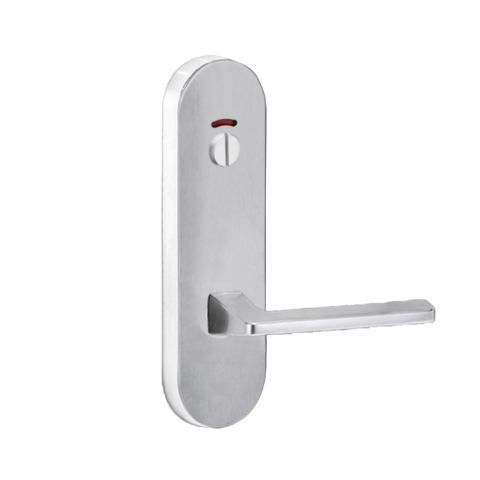 Lockwood 2814 Round End Plate With Privacy Indicator Emergency Turn & 178 Lever Satin Chrome 2814/178SC - primehardware