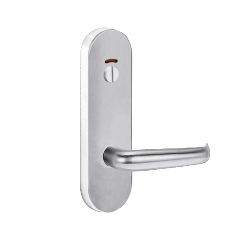 Lockwood 2814 Round End Plate With Privacy Indicator Emergency Turn & 180 Lever Satin Chrome 2814/180SC - primehardware