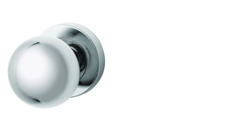 Lockwood Symphony 20 Knob On Ext Round Rose Half Set Satin Chrome 1220/20SC