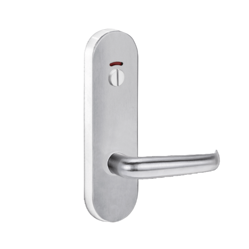 Lockwood 2814 Round End Plate With Privacy Indicator Emergency Turn & 180 Lever Satin Chrome 2814/180SC - primehardware