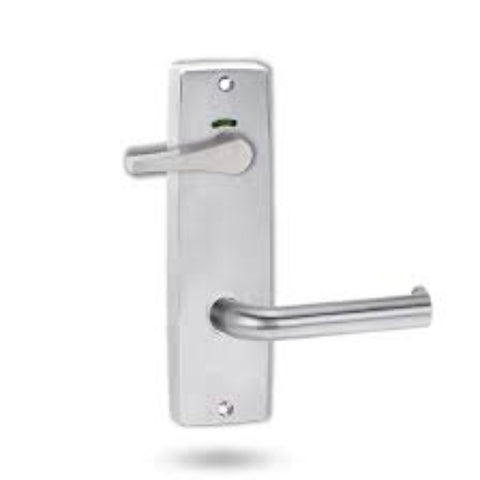 Lockwood 1841 Exterior Square End Plate with Privacy Indicator, Disabled Turn & 102 Lever Satin Chrome 1841/102SC - primehardware